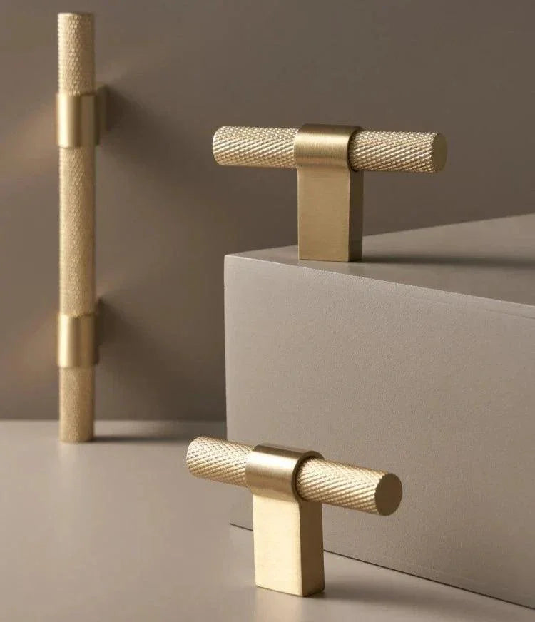 Renstarno Brass Knurled T-Bar Handle