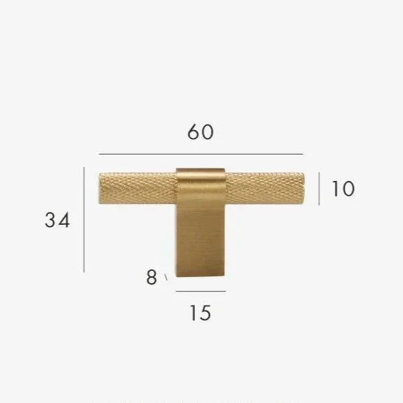 Renstarno Brass Knurled T-Bar Handle
