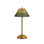 Ribbed Glass Desk Lamp with Brushed Brass Base | Kelmera