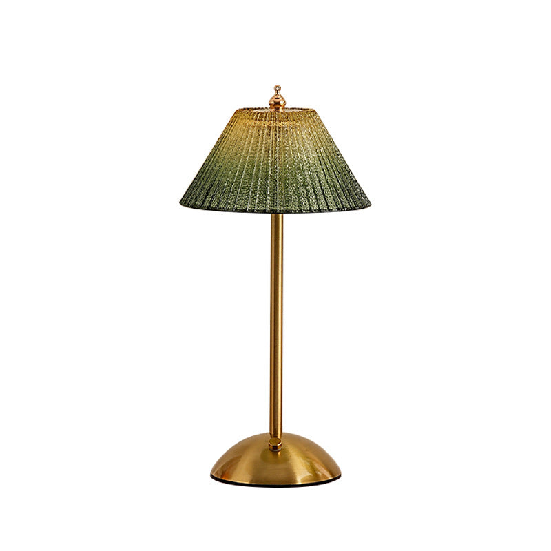 Ribbed Glass Desk Lamp with Brushed Brass Base | Kelmera