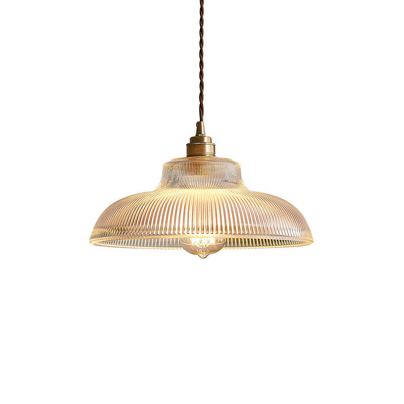 Rillenglas Industrial Pendant Light with Brass Socket | Kelmera