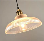 Rillenglas Industrial Pendant Light with Brass Socket | Kelmera