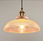 Rillenglas Industrial Pendant Light with Brass Socket | Kelmera