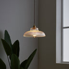 Rillenglas Industrial Pendant Light with Brass Socket | Kelmera