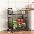 Rolling Kitchen Storage Organizer with Adjustable Mesh Basket | Kelmera