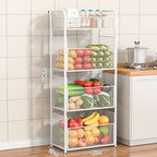 Rolling Kitchen Storage Organizer with Adjustable Mesh Basket | Kelmera