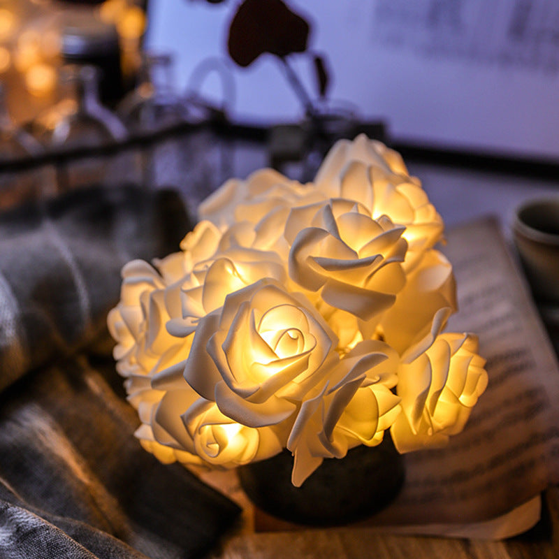 Rose-Shaped LED String Lights Romantic Flower Garland | Kelmera