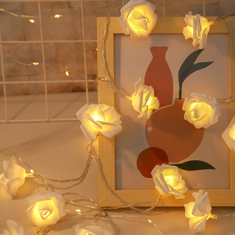 Rose-Shaped LED String Lights Romantic Flower Garland | Kelmera
