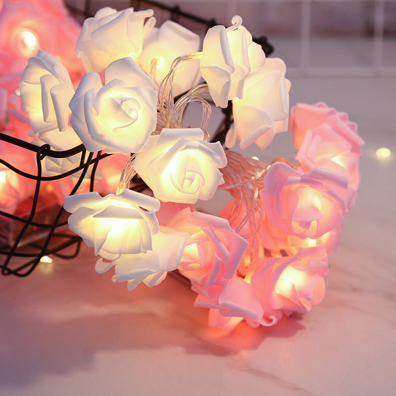 Rose-Shaped LED String Lights Romantic Flower Garland | Kelmera