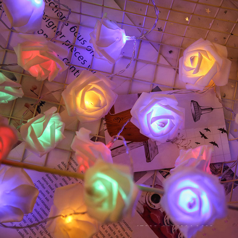 Rose-Shaped LED String Lights Romantic Flower Garland | Kelmera