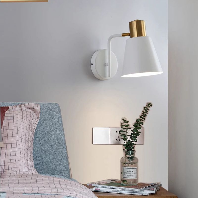 Rotatable Cone Wall Light with Brass Socket and Round Back Plate | Kelmera