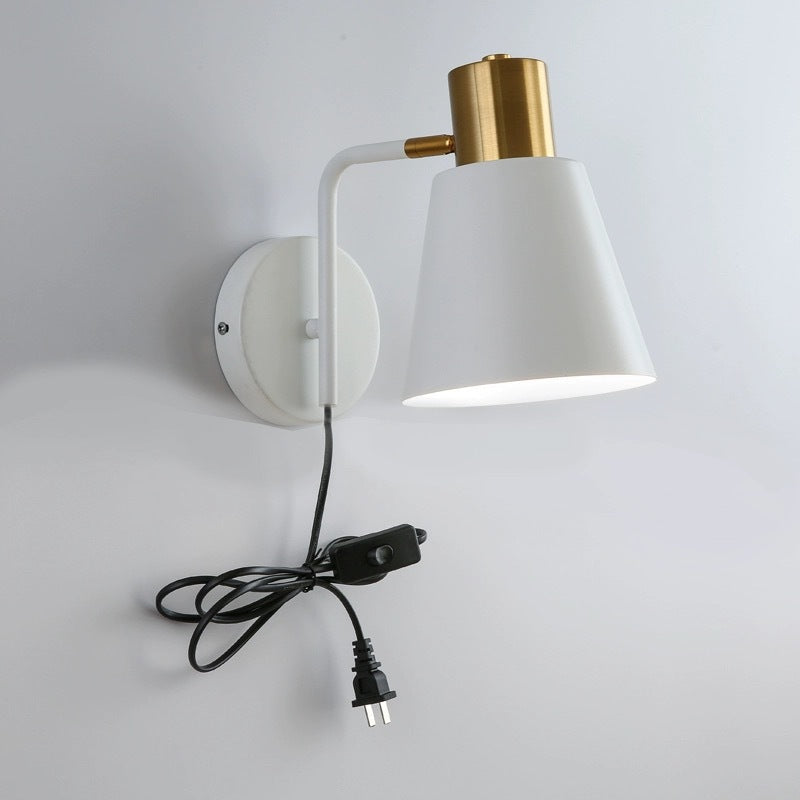Rotatable Cone Wall Light with Brass Socket and Round Back Plate | Kelmera