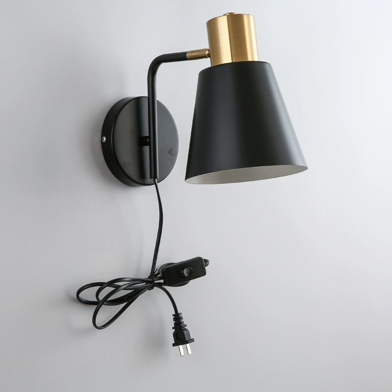 Rotatable Cone Wall Light with Brass Socket and Round Back Plate | Kelmera