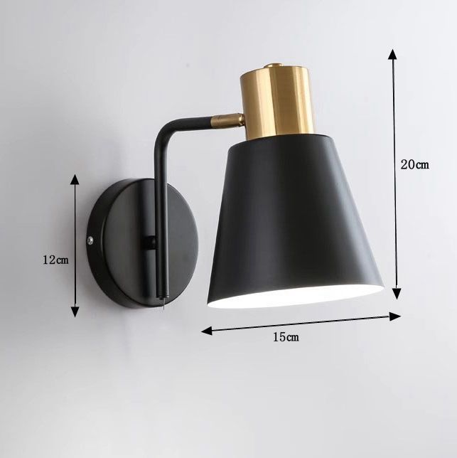Rotatable Cone Wall Light with Brass Socket and Round Back Plate | Kelmera