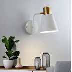 Rotatable Cone Wall Light with Brass Socket and Round Back Plate | Kelmera