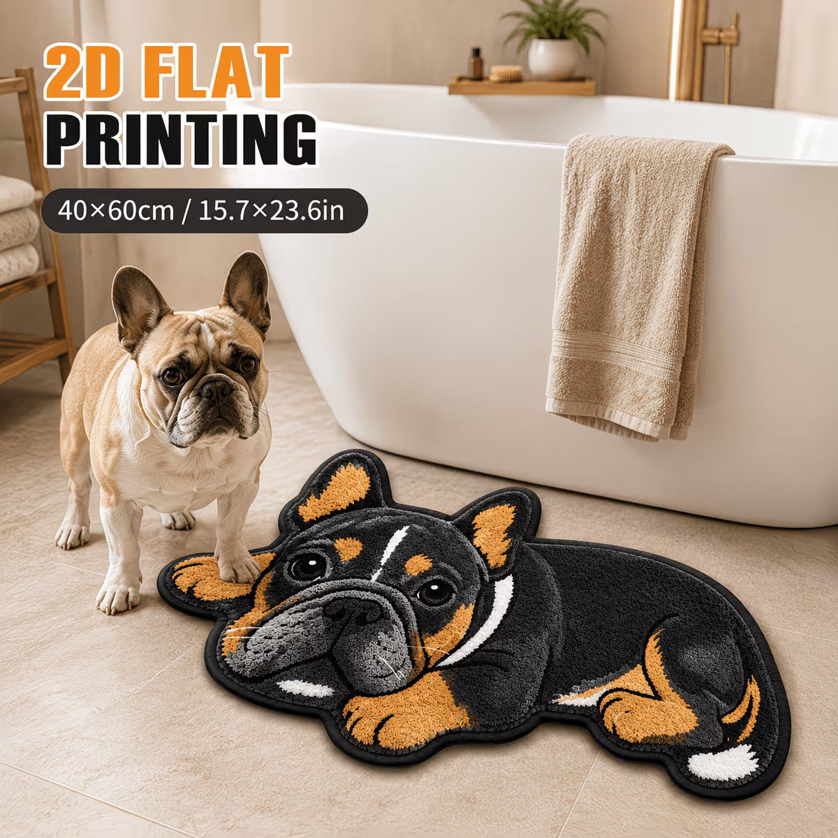 Rottweiler-Shaped Plush Area Mat | Kelmera