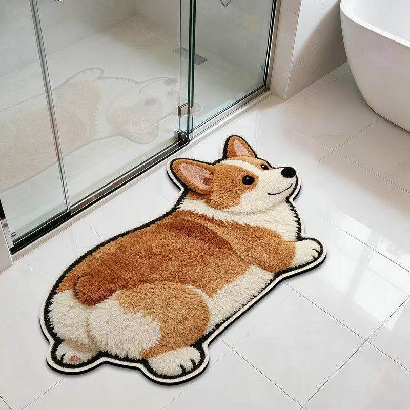 Rottweiler-Shaped Plush Area Mat | Kelmera