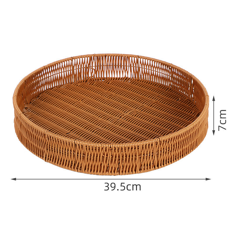 Round Artisan Woven Serving Tray | Kelmera