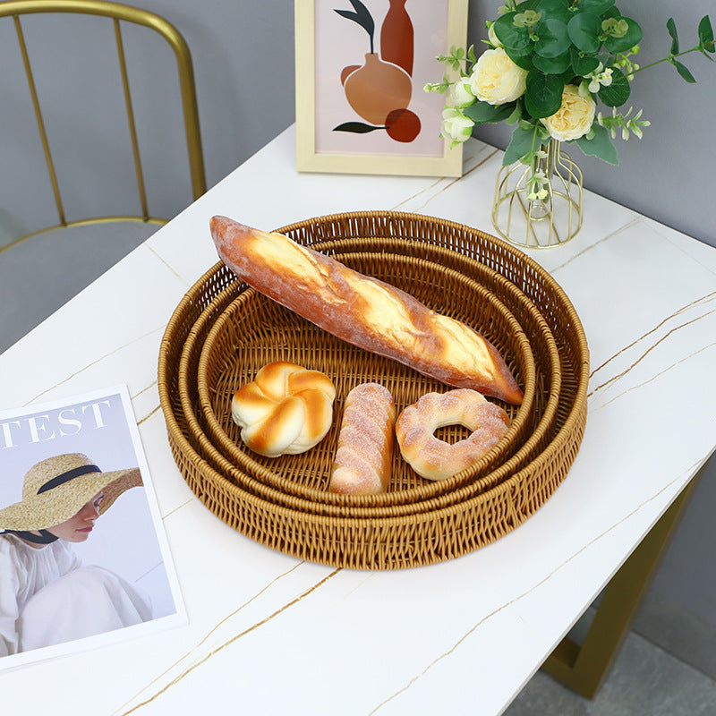 Round Artisan Woven Serving Tray | Kelmera
