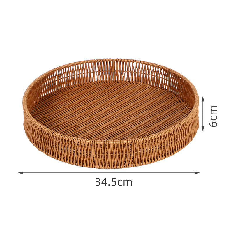 Round Artisan Woven Serving Tray | Kelmera
