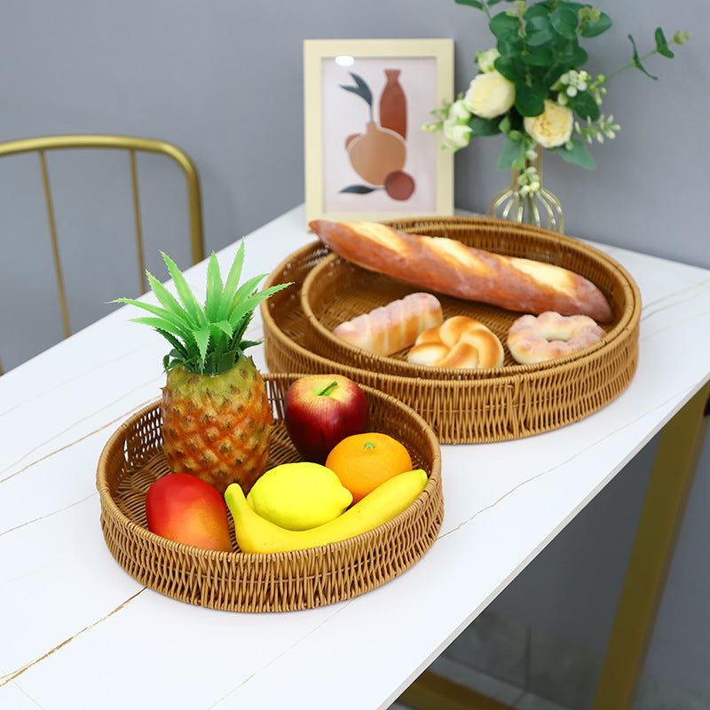 Round Artisan Woven Serving Tray | Kelmera