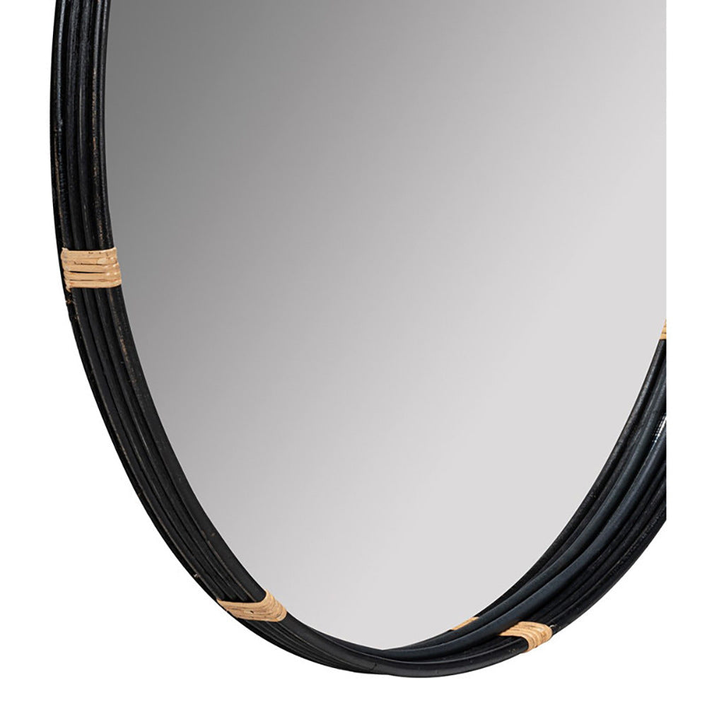 Round Decorative Wall Mirror with Braided Edge | Kelmera