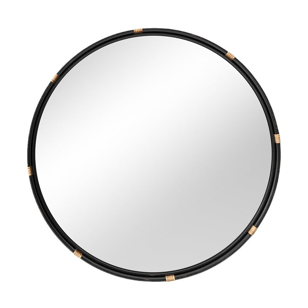 Round Decorative Wall Mirror with Braided Edge | Kelmera