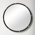 Round Decorative Wall Mirror with Braided Edge | Kelmera