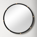 Round Decorative Wall Mirror with Braided Edge | Kelmera