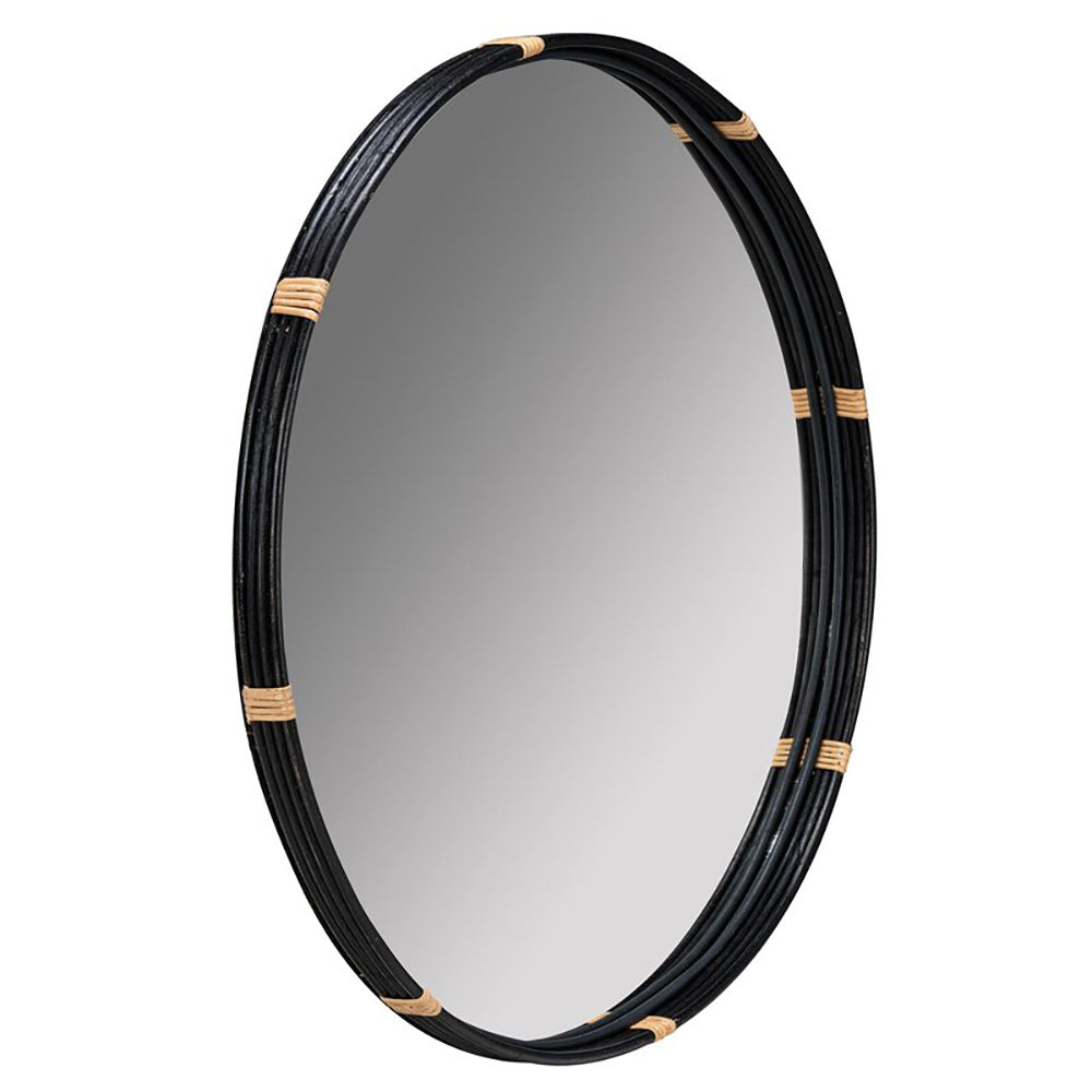 Round Decorative Wall Mirror with Braided Edge | Kelmera