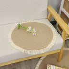 Round Rug with Fringed Design | Kelmera