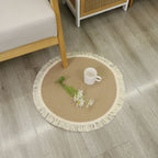 Round Rug with Fringed Design | Kelmera