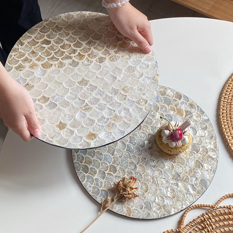 Round Serving Board made from Noble Shells | Kelmera
