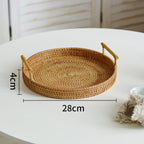 Round Serving Platter made of Braided Rattan | Kelmera