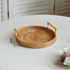 Round Serving Platter made of Braided Rattan | Kelmera