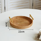 Round Serving Platter made of Braided Rattan | Kelmera