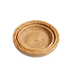 Round Serving Platter made of Braided Rattan | Kelmera