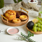 Round Serving Platter made of Braided Rattan | Kelmera