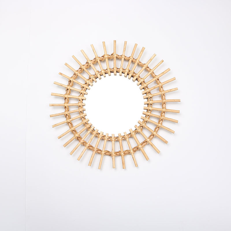 Round Wall Mirror with Rattan Design | Kelmera