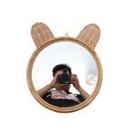Round Wall Mirror with Rattan Design | Kelmera
