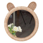Round Wall Mirror with Rattan Design | Kelmera