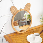 Round Wall Mirror with Rattan Design | Kelmera