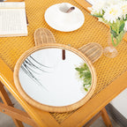 Round Wall Mirror with Rattan Design | Kelmera