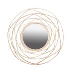 Round Wall Mirror with Rattan Design | Kelmera