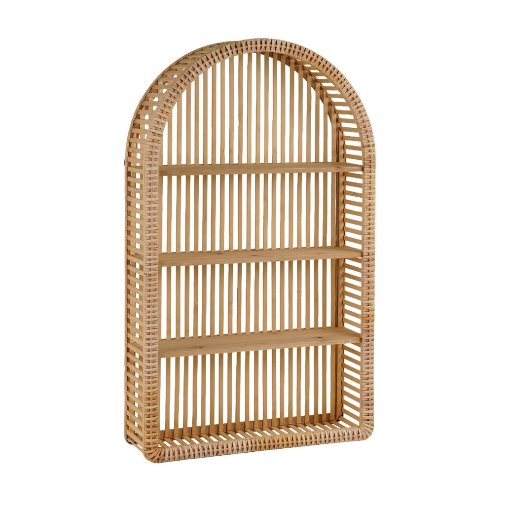 Round Wall Shelf made of Natural Rattan | Kelmera
