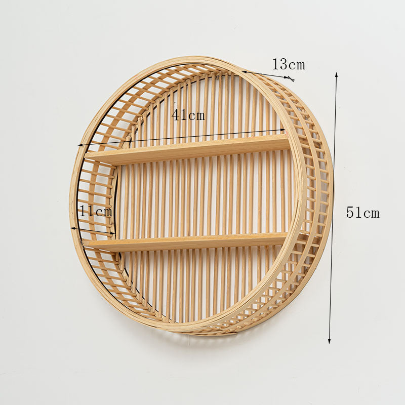 Round Wall Shelf made of Natural Rattan | Kelmera