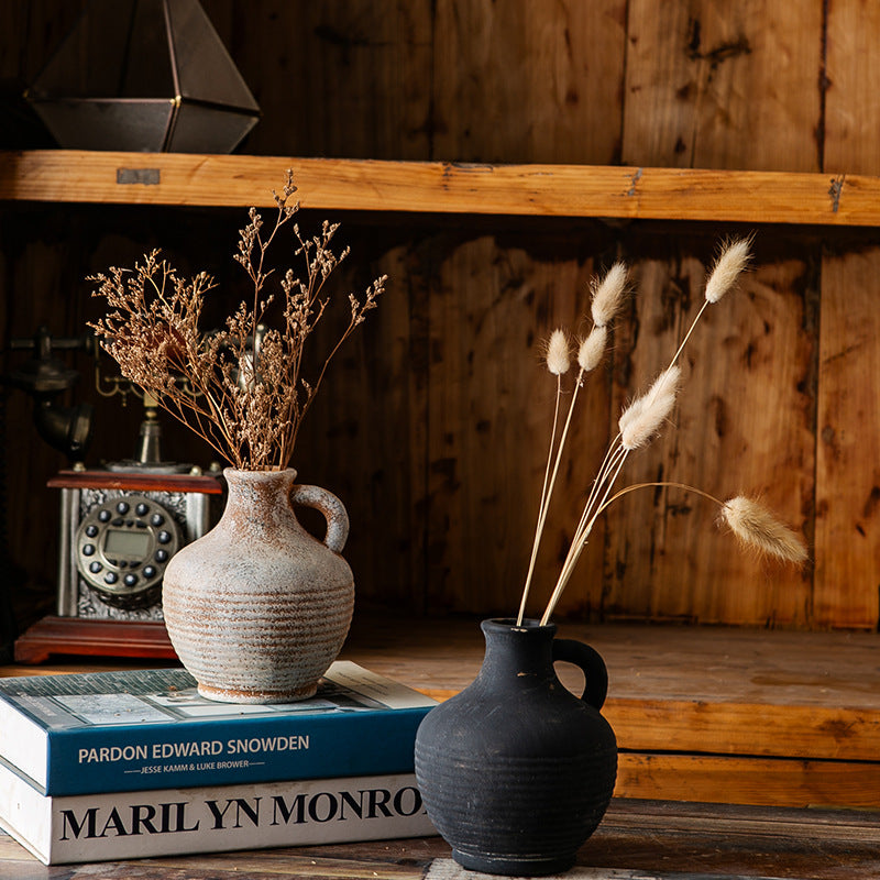 Rustic Ceramic Vase with Handles | Kelmera