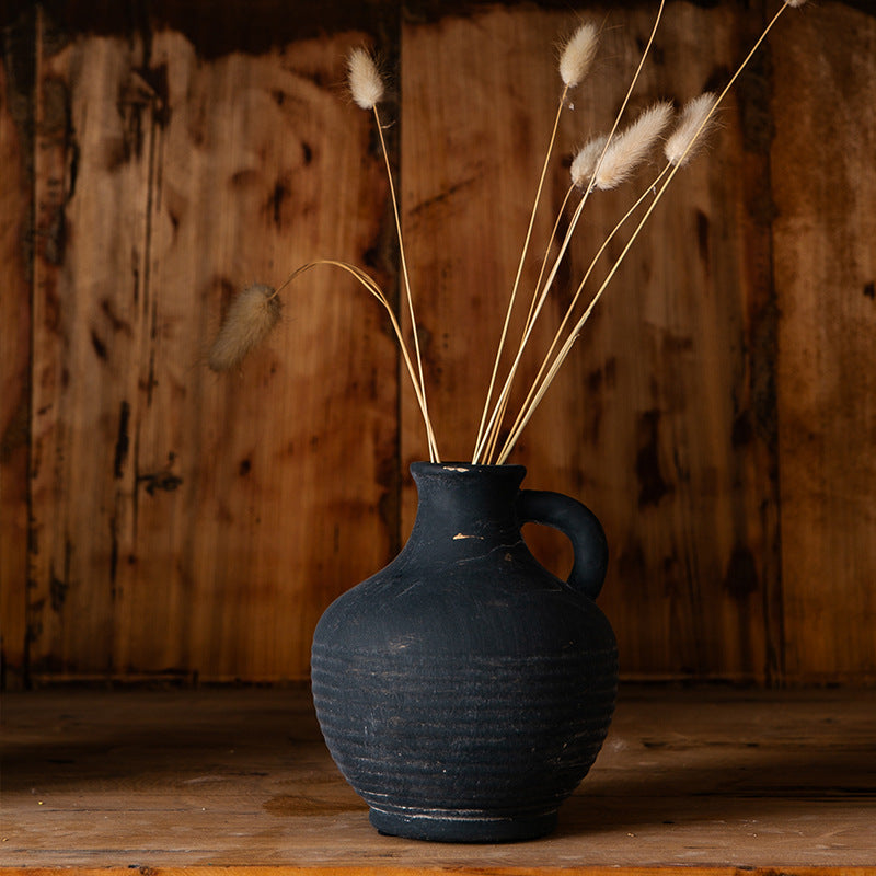 Rustic Ceramic Vase with Handles | Kelmera