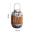 Rustic Lantern Woven Natural Fiber Wood | Kelmera