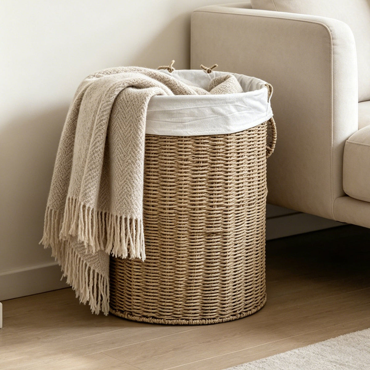 Rustic Laundry Basket made of Woven Material | Kelmera